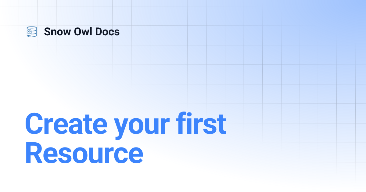 Create your first Resource | Snow Owl Docs