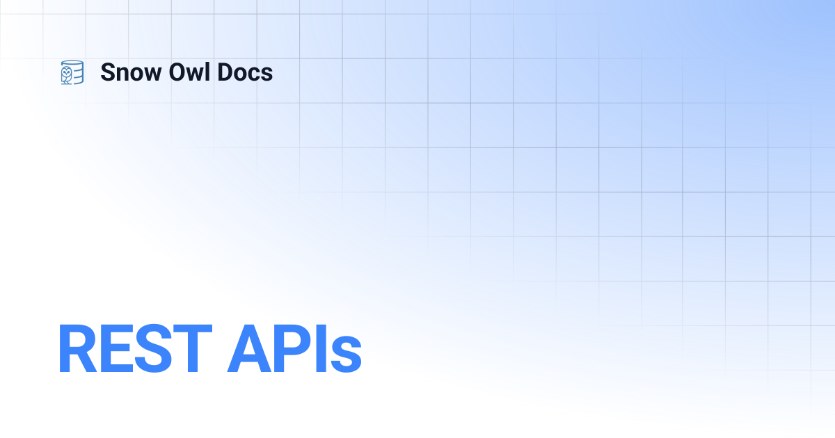 REST APIs | Snow Owl Docs